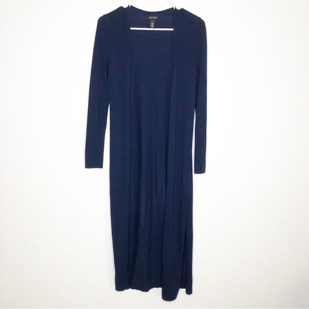 WHBM navy blue long open front cardigan size Extra Small XS